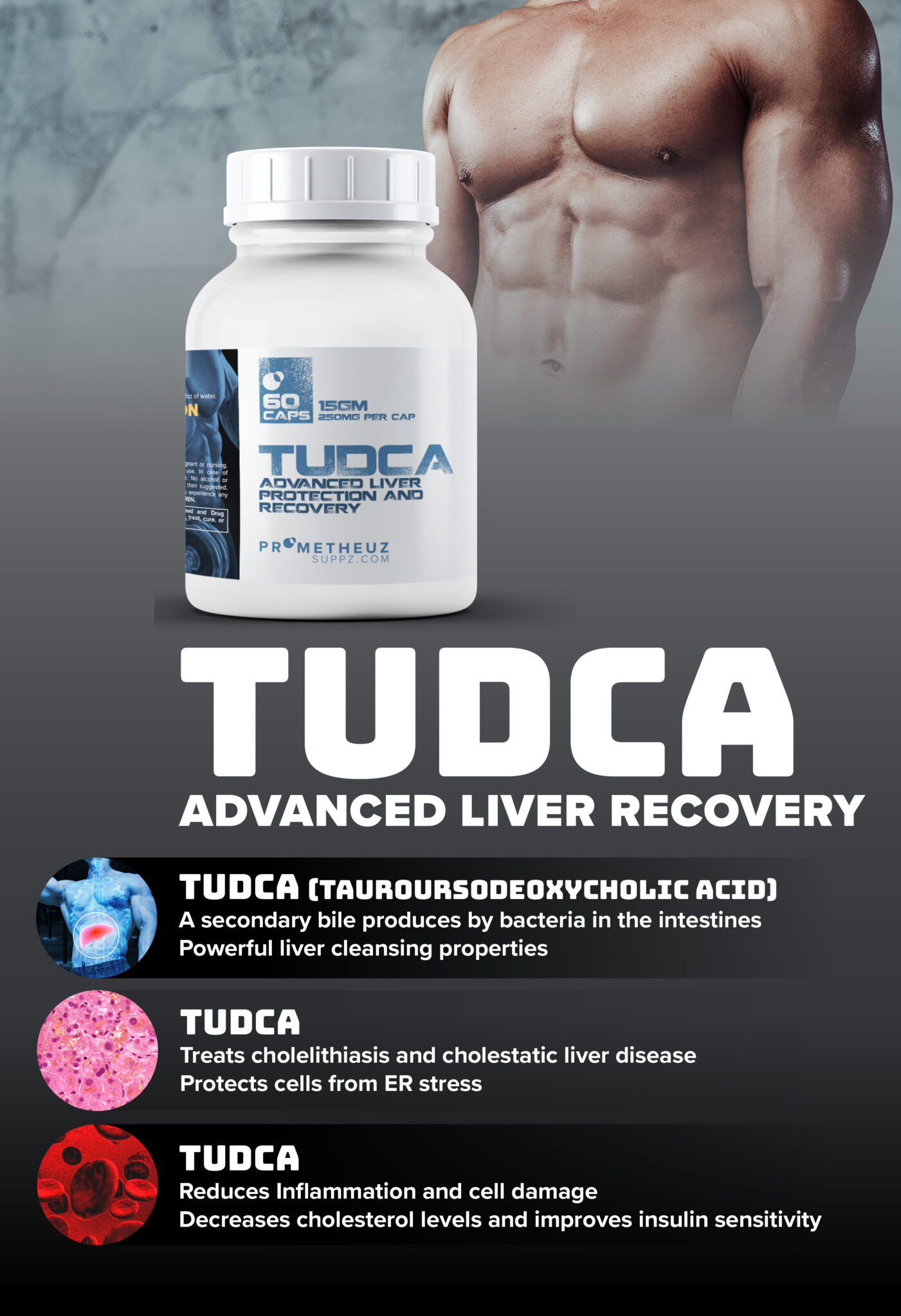 1 TUDCA Capsules Supplement Prometheuz Health